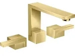 hansgrohe AXOR Edge 3-Loch Waschtischarmatur 130 mit Push-Open Ablaufgarnitur,
