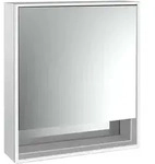 emco loft Lichtspiegelschrank mit Unterfach, 600mm, Aufputzmodell, aluminium/spiegel,