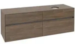 Villeroy & Boch Collaro Waschbeckenunterschrank, Waschbecken rechts, 4 Ausz&uuml;ge,