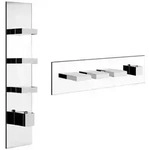 Gessi Rettangolo, Fertigmontageset mit 3 separaten Wegen, eine Rosette, 43026727,