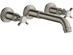 hansgrohe AXOR Montreux 3-Loch Waschtischarmatur Unterputz, Wandmontage,...