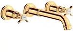 hansgrohe AXOR Montreux 3-Loch Waschtischarmatur Unterputz, Wandmontage,...