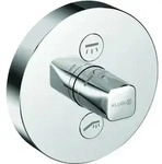 KLUDI PUSH Unterputz-Armatur, Drucktaste f&uuml;r Ansteuerung, Drehgriff, chrom,