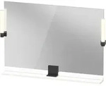Duravit Sivida Spiegel, Diamantschwarz Matt, 1050x36x650mm, Aufsatzleuchte,