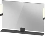 Duravit Sivida Spiegel, Diamantschwarz Matt, 1050x36x650mm, Aufsatzleuchte,