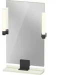 Duravit Sivida Spiegel, Diamantschwarz Matt, 450x36x650mm, Aufsatzleuchte,