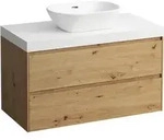 LAUFEN LANI Waschtischplatte wei&szlig; matt inklusive Unterschrank, 1 Ausschnitt...