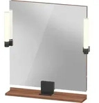 Duravit Sivida Spiegel, Diamantschwarz Matt, 650x36x650mm, Aufsatzleuchte,
