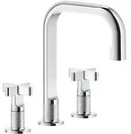 Gessi Inciso+ 3-Loch-Waschtischarmatur, Auslauf H=139 mm x Ausladung 160 mm, mit