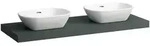 LAUFEN LANI Waschtischplatte, Ausschnitt links und rechts, 1370x495x65mm,