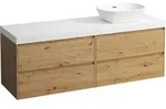 LAUFEN LANI Waschtischplatte wei&szlig; matt inklusive Unterschrank, 1 Ausschnitt...