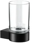 KEUCO PLAN Glashalter, Echt-Kristallglas, 14950379000, Farbe: Schwarz Matt