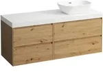 LAUFEN LANI Waschtischplatte wei&szlig; matt inklusive Unterschrank, 1 Ausschnitt...
