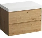 LAUFEN LANI Waschtischplatte wei&szlig; matt inklusive Unterschrank, ohne Ausschnitt,