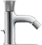 Duravit White Tulip, Einhebel-Bidetmischer mit Ablaufgarnitur, Ausladung 111mm,