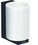 hansgrohe AXOR UNIVERSAL Rectangular Zahnputzbecher, Metall, Glas wei&szlig;, 42604670,