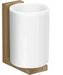 hansgrohe AXOR UNIVERSAL Rectangular Zahnputzbecher, Metall, Glas wei&szlig;,...