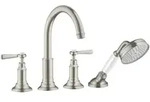 hansgrohe AXOR Montreux 4-Loch Fliesenrandarmatur, Hebelgriffe, Ausladung 196mm,