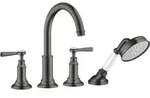 hansgrohe AXOR Montreux 4-Loch Fliesenrandarmatur, Hebelgriffe, Ausladung 196mm,