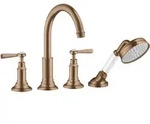 hansgrohe AXOR Montreux 4-Loch Fliesenrandarmatur, Hebelgriffe, Ausladung 196mm,