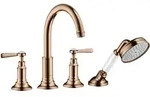 hansgrohe AXOR Montreux 4-Loch Fliesenrandarmatur, Hebelgriffe, Ausladung 196mm,