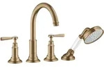 hansgrohe AXOR Montreux 4-Loch Fliesenrandarmatur, Hebelgriffe, Ausladung 196mm,