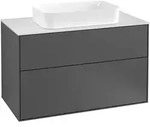 Villeroy & Boch Finion Waschtischunterschrank, 2 Ausz&uuml;ge, Waschbecken mittig, ohne