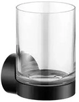 KEUCO REVA Glashalter, Echtkristallglas, 12850379000, Farbe: Schwarz Matt