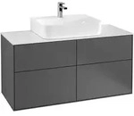 Villeroy & Boch Finion Waschtischunterschrank, 4 Ausz&uuml;ge, Waschbecken mittig,