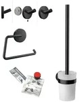 emco round WC-Set mit Toilettenpapierhalter, B&uuml;rstengarnitur und Klebeset,