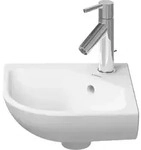 Duravit ME by Starck Waschtisch Eck-Handwaschtisch, 1 Hahnloch, mit &Uuml;berlauf,