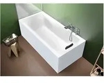 RIHO Rethink Cubic Rechteck-Badewanne, Einbau, mit Ab- und &Uuml;berlaufgarnitur,
