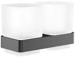 emco loft Doppel-Glashalter, satiniertes Kristallglas, Wandmodell, 052500500, Farbe: