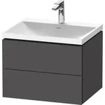 Duravit L-Cube c-shaped Set wandh&auml;ngend, 2 Schubk&auml;sten, ohne &Uuml;berlauf, 1 Hahnloch,