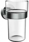 emco round C Glashalter, mit Kunststoffbecher, 432000101, Farbe: Chrom