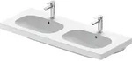 Duravit D-Code Doppelwaschtisch, mit Hahnlochbank, mit &Uuml;berlauf, 2 Hahnl&ouml;cher,