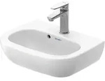 Duravit D-Code Handwaschbecken, mit Hahnloch und &Uuml;berlauf, 450 &times; 340 &times; 145 mm,