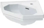 Duravit 1930 Eckhandwaschbecken 59,5 &times; 45 cm mit &Uuml;berlauf und Hahnlochbank,