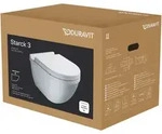 Duravit Starck 3 Wand-WC-Set, verdeckter Befestigung, inklusive WC-Sitz mit