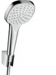 hansgrohe Croma Select E Brausehalterset 1jet mit Brauseschlauch 125cm, wei&szlig;/ chrom,