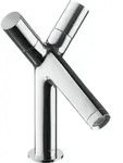 hansgrohe AXOR Starck 2-Griff Waschtischarmatur 80 mit Zugstangen-Ablaufgarnitur,