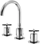 Steinberg Serie 250 Waschtischarmatur, schwenkbar, 3-Loch, mit Ablaufgarnitur,