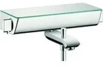 hansgrohe Select Ecostat Wannenthermostat, Aufputz, 13141400, Farbe: Chrom / Wei&szlig;