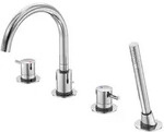 Steinberg Serie 100 Wannenarmatur, 4-Loch-Wannenrandmontage mit schwenkbarem...