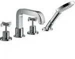 hansgrohe AXOR Citterio 4-Loch Fliesenrandarmatur mit Kreuzgriffen, 39453000, Farbe:
