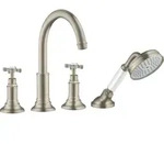 hansgrohe AXOR Montreux 4-Loch Wannenrandarmatur DN15, 16546820, Farbe: Brushed