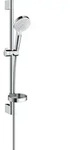 hansgrohe Crometta Brauseset Vario mit Brausestange 65 cm und Seifenschale, wei&szlig;/