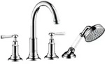 hansgrohe AXOR MONTREUX 4-Loch Wannenrandarmatur, Hebelgriffe, Ausladung 196mm,