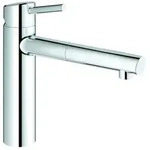 GROHE Concetto Einhand-Sp&uuml;ltischarmatur, Ausladung 202mm, mittelhoch, herausziehbar,
