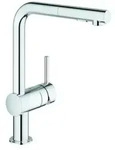 GROHE Minta Einhand-Sp&uuml;ltischarmatur, Ausladung 223mm, L-Auslauf, herausziehbare
